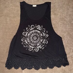 Garage Black Mandala Lace Tank Top